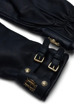 Clearance Monogram Leather Gloves (Ink Navy) Women Gloves|Gloves
