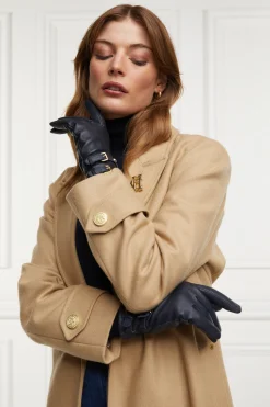 Clearance Monogram Leather Gloves (Ink Navy) Women Gloves|Gloves