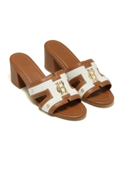 Outlet Monogram Mule (Tan Canvas) Women Sandals & Slides