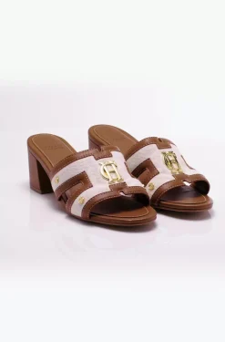 Outlet Monogram Mule (Tan Canvas) Women Sandals & Slides