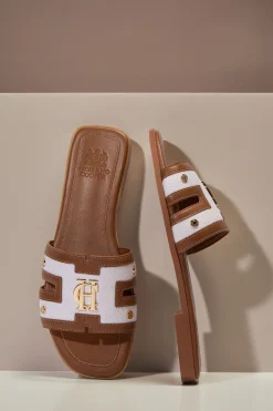 Online Monogram Slides (Tan Canvas) Women Sandals & Slides