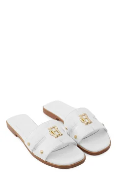 Clearance Monogram Slides (White Croc) Women Sandals & Slides
