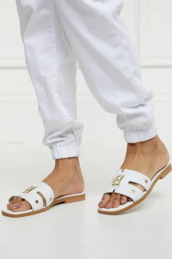 Clearance Monogram Slides (White Croc) Women Sandals & Slides
