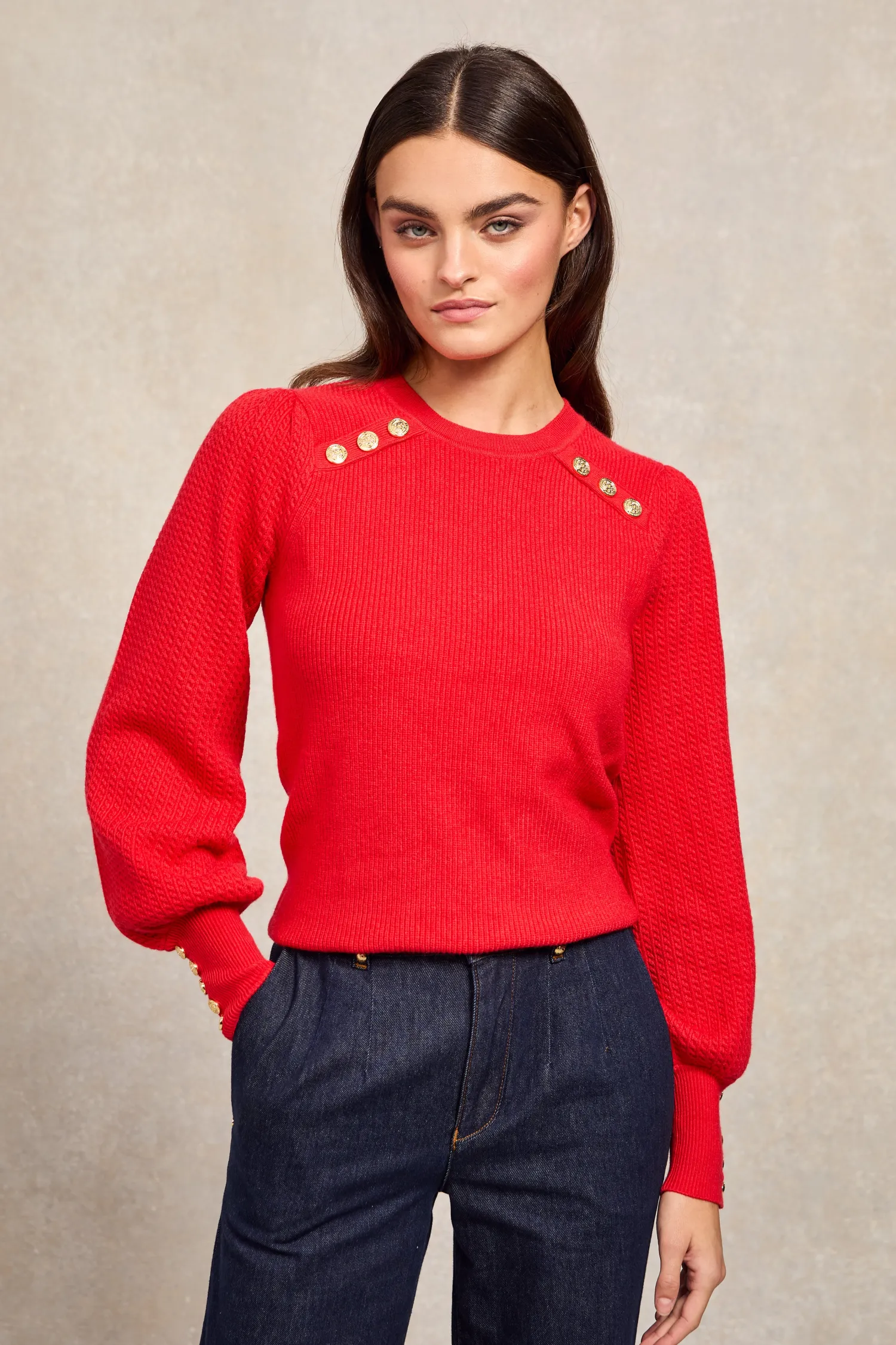 Outlet Naomi Crew Neck Knit (Hot Coral) Women Knitwear