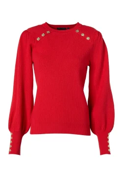 Outlet Naomi Crew Neck Knit (Hot Coral) Women Knitwear