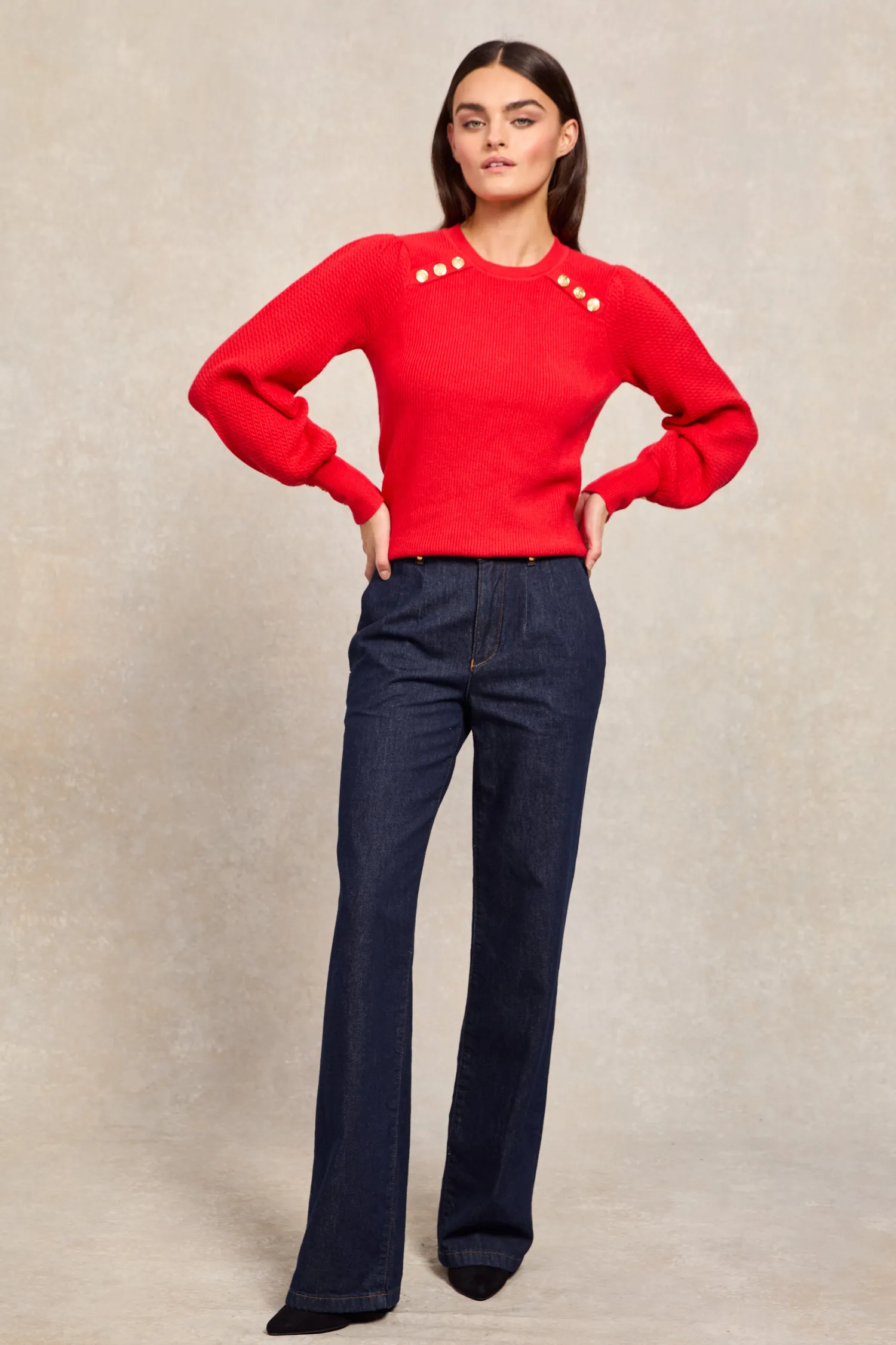 Outlet Naomi Crew Neck Knit (Hot Coral) Women Knitwear