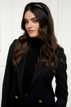 Online Narrow Headband (Black PU) Women Hats & Headbands|Hats & Headbands