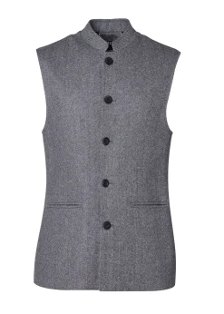 Clearance Nehru Gilet (Mono Herringbone) Gilets|Waistcoats