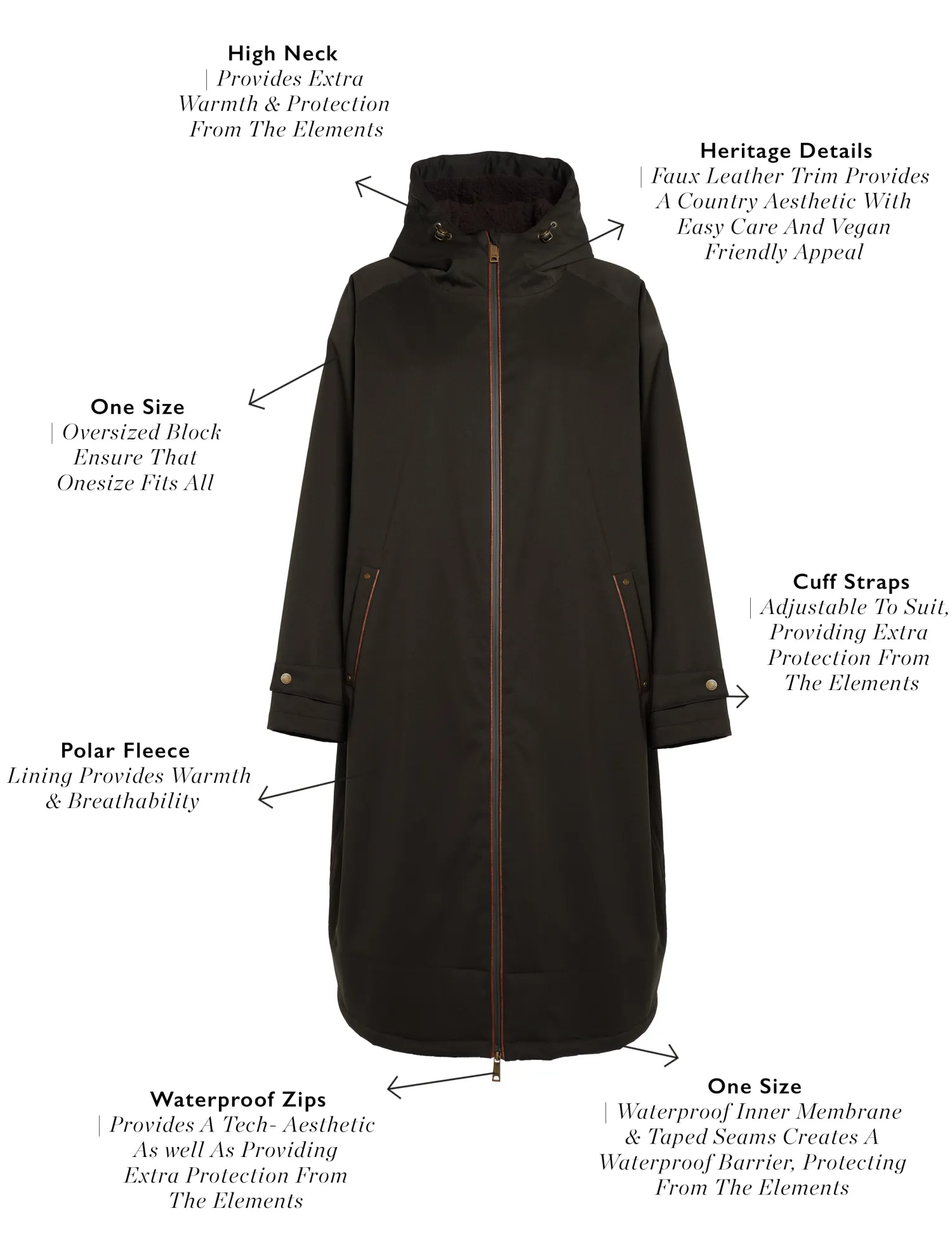 Online One-Size Waterproof Coat Women Coats|Coats