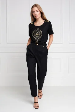 Fashion Ornate Crest Tee Women Tees