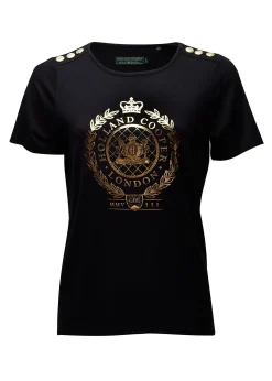 Fashion Ornate Crest Tee Women Tees