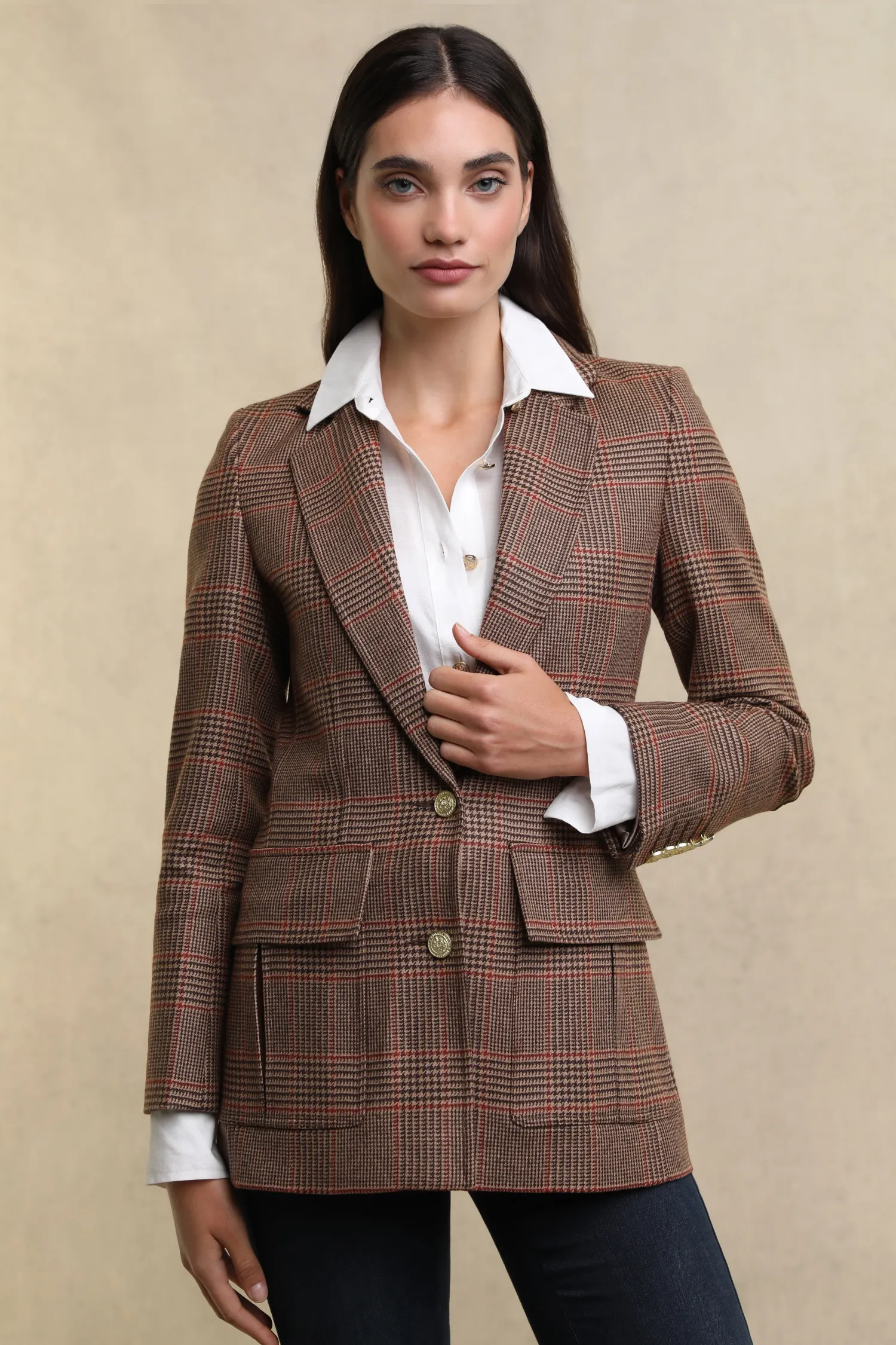 Hot Paddington Blazer (Clarence Check Merlot) Women Blazers|Tailoring