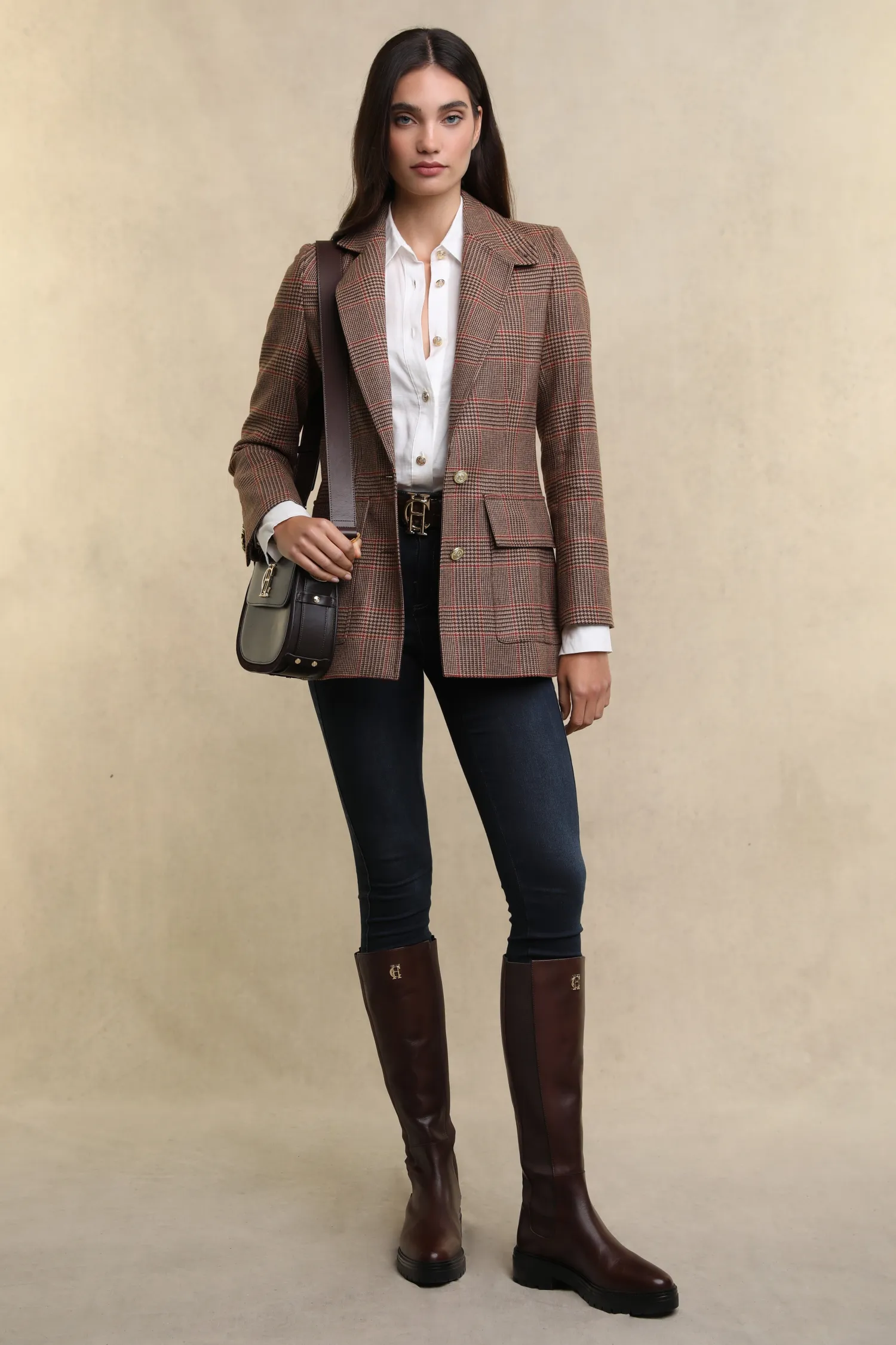 Hot Paddington Blazer (Clarence Check Merlot) Women Blazers|Tailoring