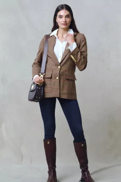 Hot Paddington Blazer (Clarence Check Merlot) Women Blazers|Tailoring