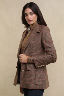 Hot Paddington Blazer (Clarence Check Merlot) Women Blazers|Tailoring