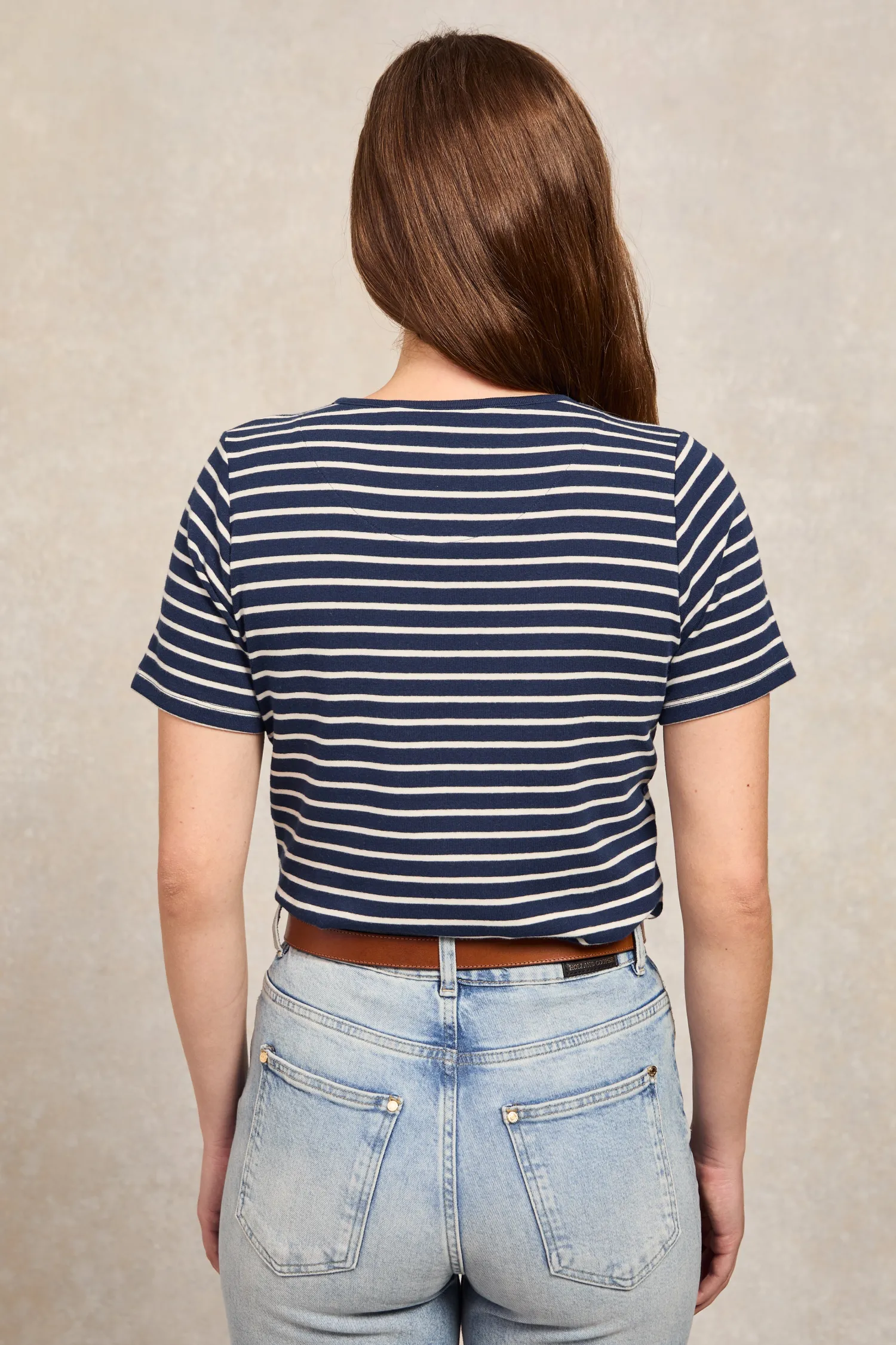 Sale Padstow Crew Neck Tee (Ink Navy Natural Stripe) Women Tees|Tops