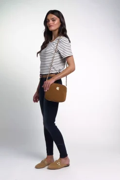 Clearance Padstow Crew Neck Tee (Natural Ink Navy Stripe) Women Tees|Tops