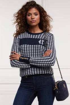 Clearance Panel Crew Neck Knit (Ink Navy) Women Knitwear