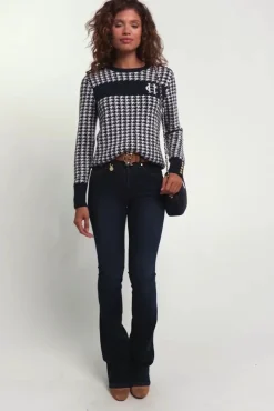 Clearance Panel Crew Neck Knit (Ink Navy) Women Knitwear
