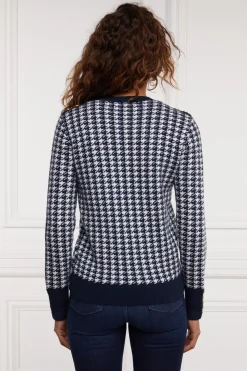 Clearance Panel Crew Neck Knit (Ink Navy) Women Knitwear