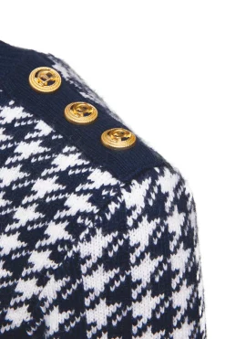 Clearance Panel Crew Neck Knit (Ink Navy) Women Knitwear