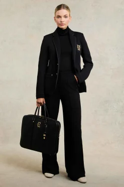 Sale Panel Long Sleeve Roll Neck (Black Camel) Women Tops