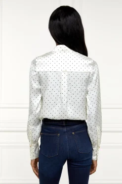 Online Penny Satin Shirt (Cream Polka Dot) Women Shirts & Blouses