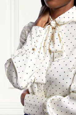 Online Penny Satin Shirt (Cream Polka Dot) Women Shirts & Blouses