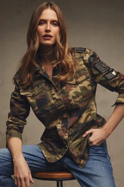 Best Premium Artillery Jacket (Washed Camo) Women Jackets