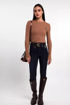 Sale Princeton Crew Neck Knit (Dark Camel) Women Knitwear