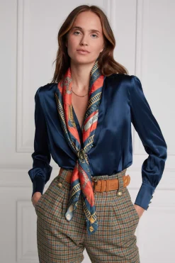 Outlet Regal Horse Silk Scarf (Ink Navy Neroli) Women Scarves|Scarves