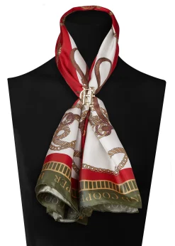 Hot Regal Horse Silk Scarf (Racing Green Heritage Red) Women Scarves|Scarves