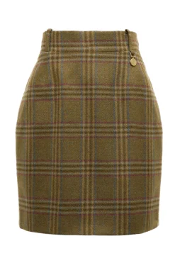 Sale Regency Skirt (Avebury Green Check) Women Skirts|Tailoring