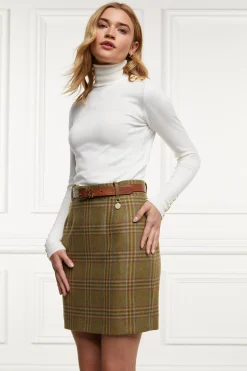 Sale Regency Skirt (Avebury Green Check) Women Skirts|Tailoring