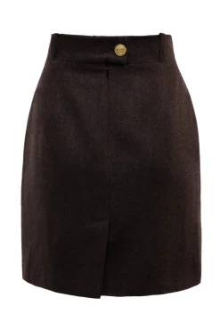 Sale Regency Skirt (Chocolate Herringbone) Women Skirts|Tailoring