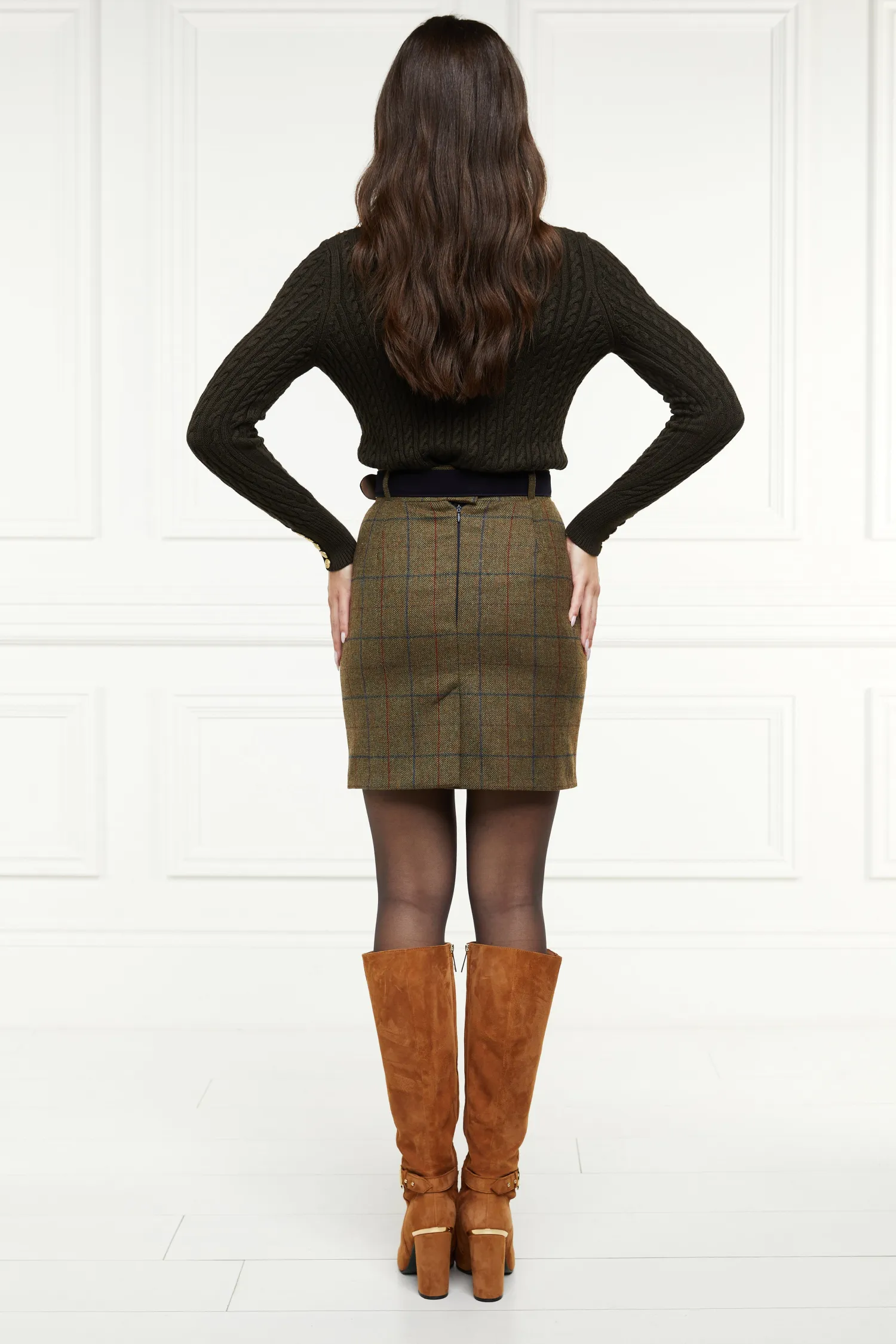Sale Regency Skirt (Glen Green) Women Skirts|Tailoring