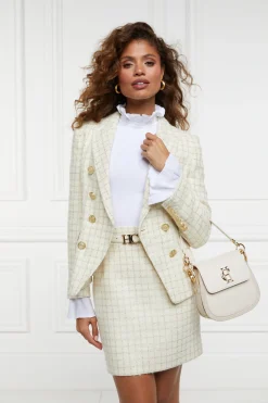 Hot Regency Skirt (Ivory Sparkle Tweed) Women Skirts|Tailoring