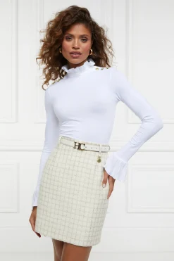 Hot Regency Skirt (Ivory Sparkle Tweed) Women Skirts|Tailoring