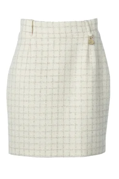 Hot Regency Skirt (Ivory Sparkle Tweed) Women Skirts|Tailoring