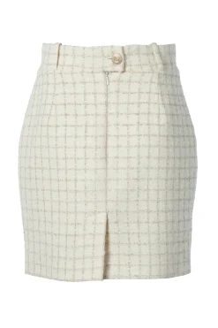 Hot Regency Skirt (Ivory Sparkle Tweed) Women Skirts|Tailoring