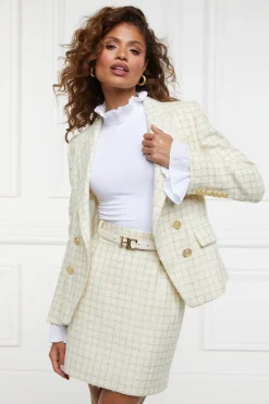 Hot Regency Skirt (Ivory Sparkle Tweed) Women Skirts|Tailoring