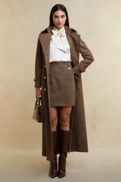 Best Regency Skirt (Large Scale Brown Herringbone) Women Skirts