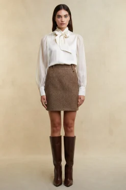 Best Regency Skirt (Large Scale Brown Herringbone) Women Skirts