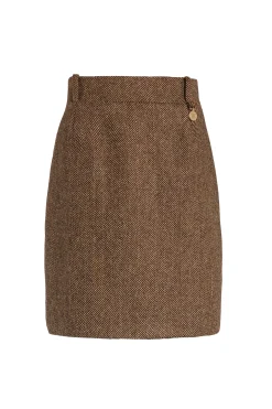 Best Regency Skirt (Large Scale Brown Herringbone) Women Skirts
