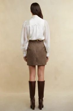 Best Regency Skirt (Large Scale Brown Herringbone) Women Skirts