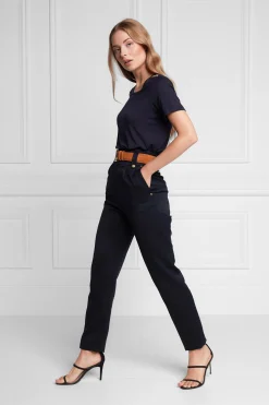 Best Relax Fit Crew Neck Tee (Ink Navy) Women Tees|Tops
