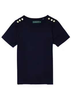 Best Relax Fit Crew Neck Tee (Ink Navy) Women Tees|Tops