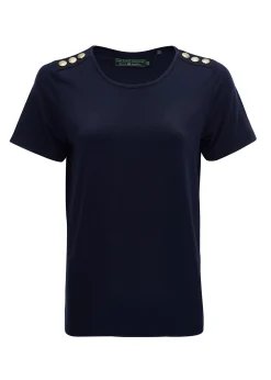 Best Relax Fit Crew Neck Tee (Ink Navy) Women Tees|Tops