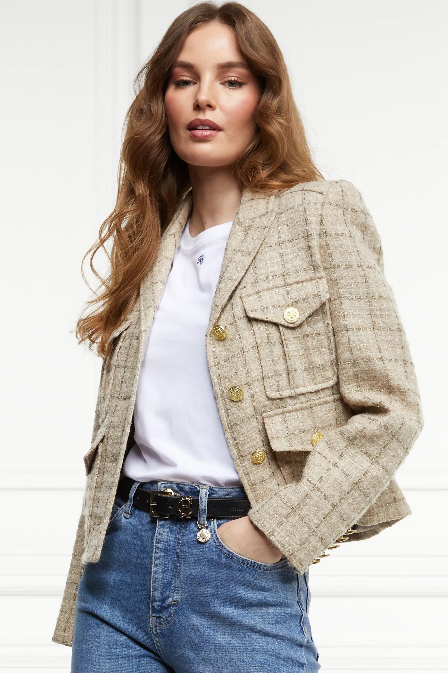 Outlet Richmond Jacket (Camel Sparkle Tweed) Women Jackets|Tailoring