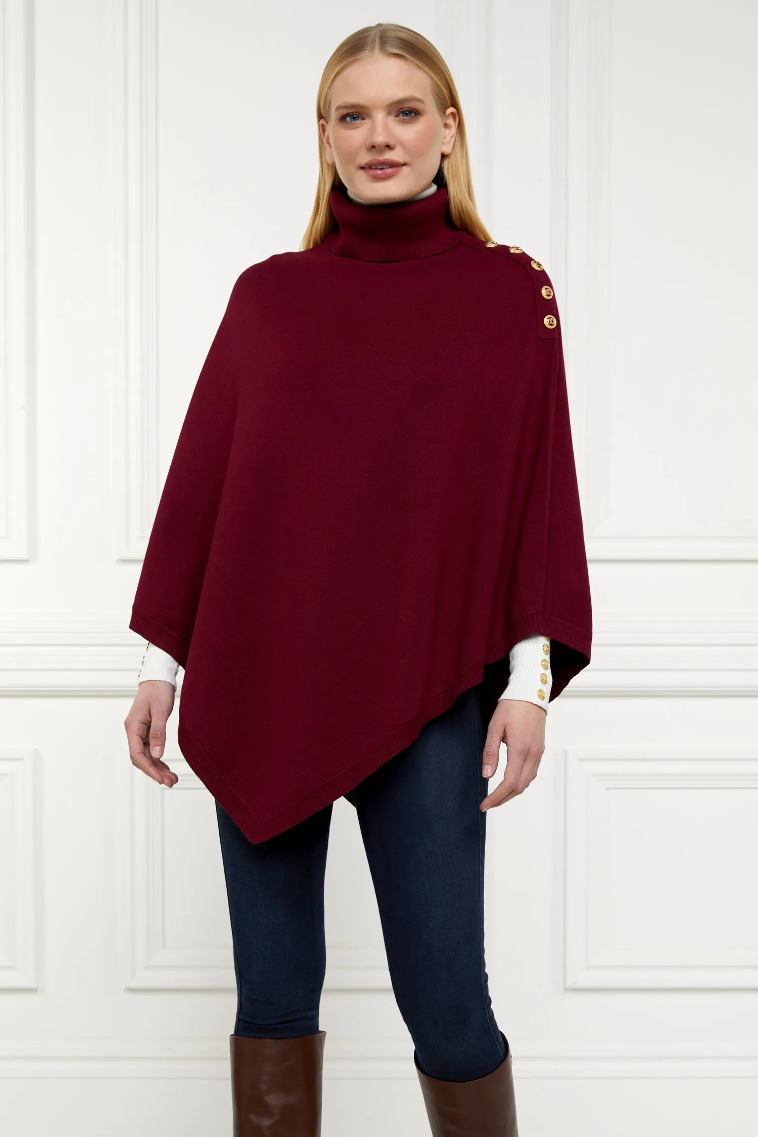 Outlet Roll Neck Cape Women Capes|Knitwear